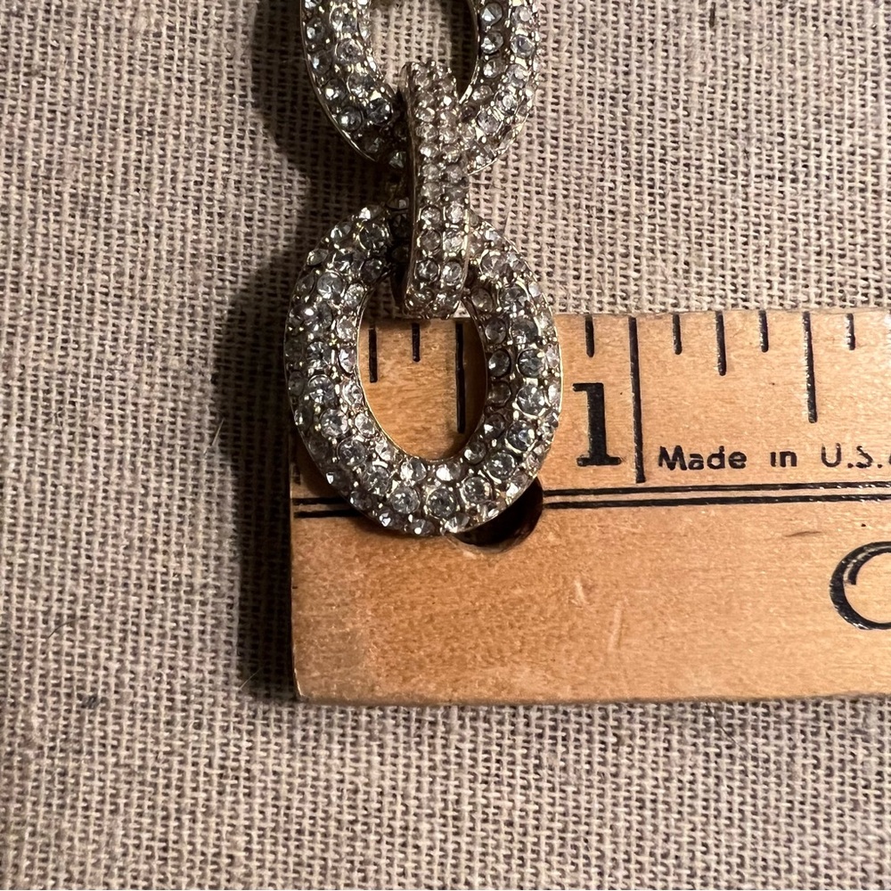 Dangling Rhinestone Chunky Links Statement Earrin… - image 5